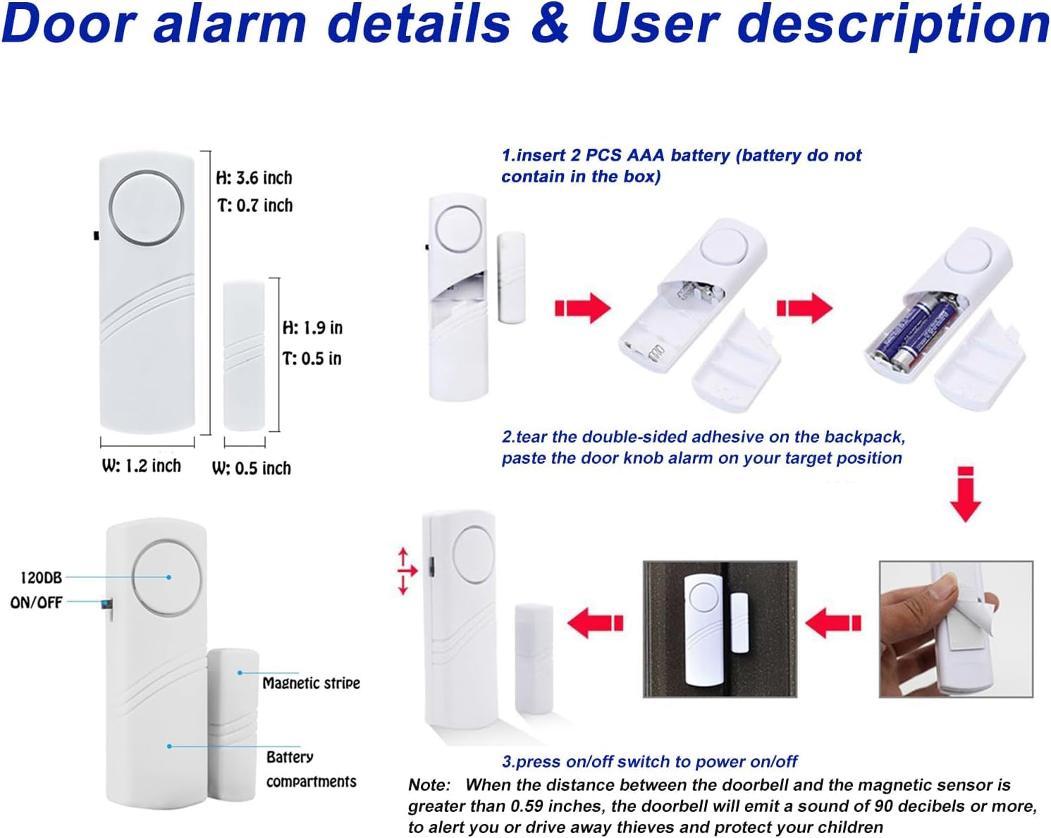 Alarma De Puerta Y Ventana Inalámbrica · Pack De 10